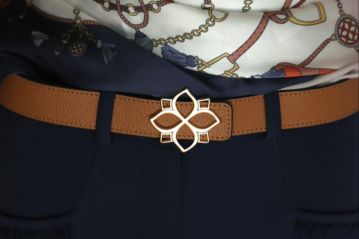 Wendegürtel cognac-schwarz